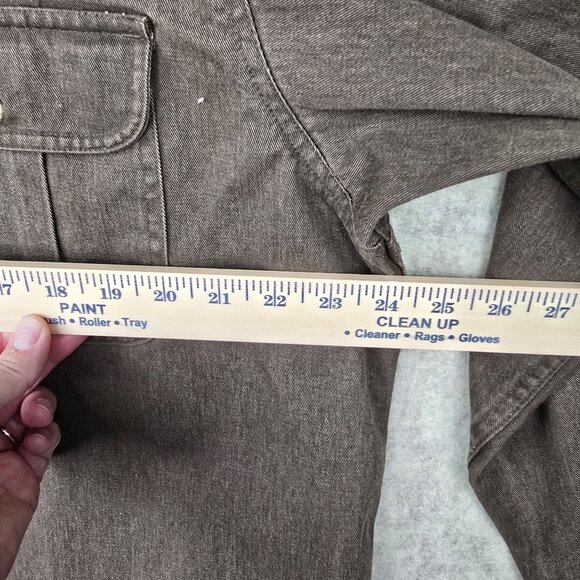 RedHead Mens Large Brown Button-Up Shirt 100% Cotton Long Sleeves Casual Style - Picture 5 of 6